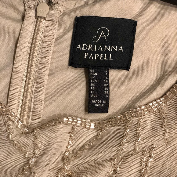 NWT Mother of the Bride/Groom, Evening Dress, Adrianna Papell, size 2 Champagne - Picture 3 of 5